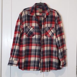Schmidt Workwear Flannel Shirt Size 2X Long Sleeve Button Down Up Red Bl…